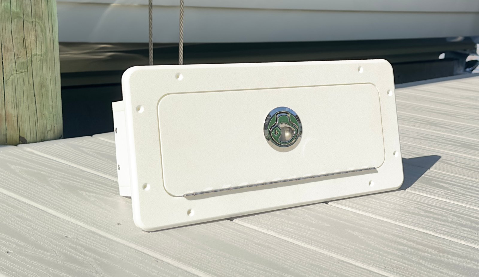 Custom Tarpon Bay Marine storage box, poolside